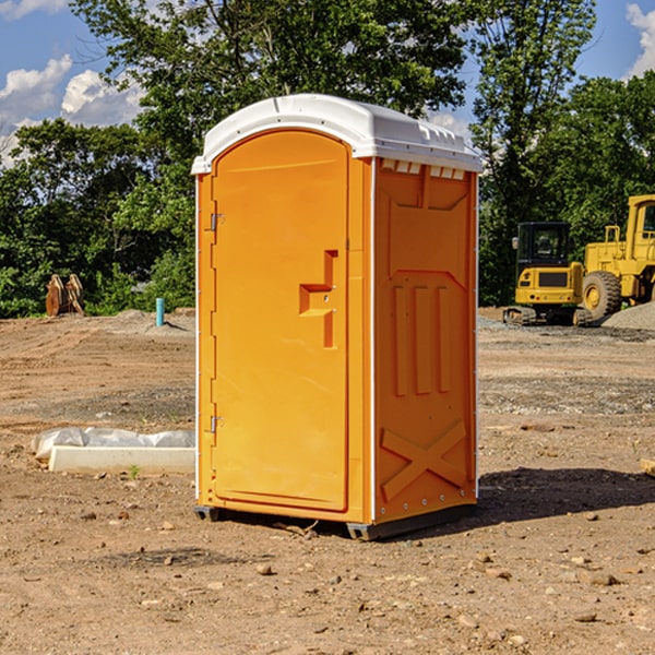 how often are the portable restrooms cleaned and serviced during a rental period in Lake Edward MN